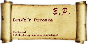 Butár Piroska névjegykártya